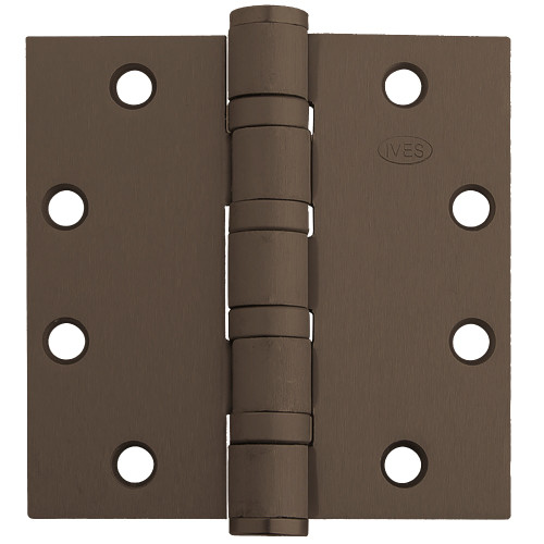 IVES 5BB1 4.5X4.5 640 NRP 5-Knuckle Ball Bearing Hinge Standard Weight 4-1/2 x 4-1/2 Non-Removable Pin Oil Rubbed Bronze Finish