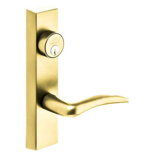 Sargent 706 ETA RHRB 3 Grade 1 Exit Device Trim Storeroom Function Key Unlocks Trim Trim Retracts Latch/Trim Relocks when Key is Removed For Surface Vertical Rod and Mortise 8700 8900 Series Devices 1-1/8 In Mortise Cylinder A Lever RHR Bright Brass