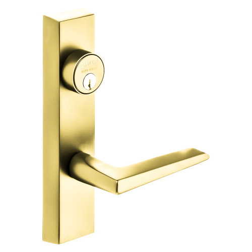 Sargent 776 ETF 12V LHRB 3 Grade 1 Electrified Exit Device Trim Fail Secure Power Off Locks Lever Key Retracts Latch For Surface Vertical Rod and Mortise 8700 8900 Series Devices Rim Cylinder F Lever 12V LHR Bright Brass