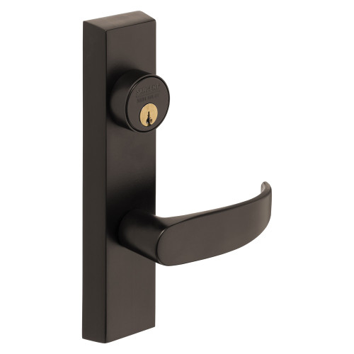 Sargent 743-8 ETP LHRB 20D Grade 1 Exit Device Trim Classroom Function Freewheeling Trim Key Outside Unlocks/Locks Trim For Rim 8800 and NB8700 Series Devices 1-1/8 In Mortise Cylinder P Lever LHR Dark Oxidized Statuary Bronze Clear Coated