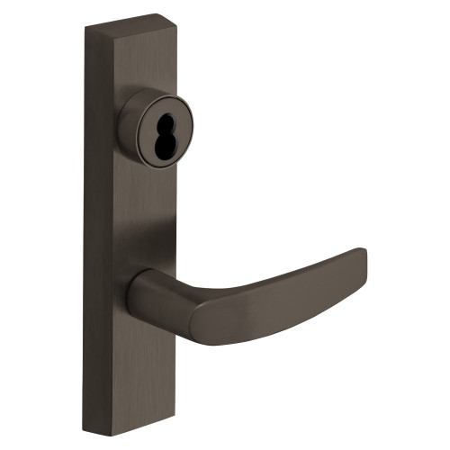 Sargent 60-706-8 ETB RHRB 10BE Grade 1 Exit Device Trim Storeroom Function Key Unlocks Trim Trim Retracts Latch/Trim Relocks when Key is Removed For Rim 8800 and NB8700 Series Devices Sargent LFIC Less Core B Lever RHR Dark Oxidized Bronze