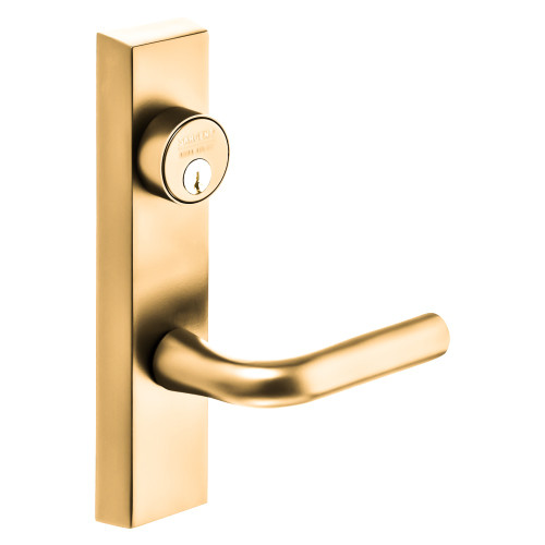 Sargent 713-8 ETW LHRB 9 Grade 1 Exit Device Trim Classroom Function Key Outside Unlocks/Locks Trim For Rim 8800 and NB8700 Series Devices 1-1/8 In Mortise Cylinder W Lever LHR Bright Bronze Clear Coated