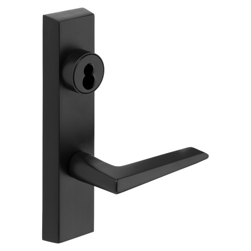 Sargent 60-704 ETF RHRB BSP Grade 1 Exit Device Trim Night Latch Key Retracts Latch For Rim and Mortise 8300 8500 8800 8900 9800 9900 Series Devices Sargent LFIC Less Core F Lever Black Suede Powder Coat Finish Right-Hand Reverse