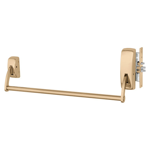Sargent 12-9928 RHR 9 Mortise Crossbar Exit Device Fire Rated RHR Passage Thumbpiece Less Trim Bright Bronze 12-9928 RHR 9
