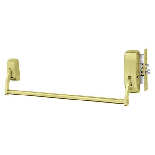 Sargent 12-9913 LHR 4 Mortise Crossbar Exit Device Fire Rated LHR Classroom Less Trim Satin Brass 12-9913 LHR 4