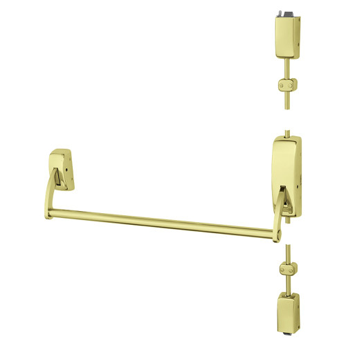 Sargent 9706 LHR 3 Surface Vertical Rod Exit Device Storeroom Less Trim LHR Bright Brass 9706 LHR 3