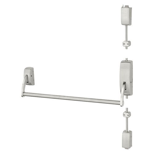 Sargent 9763 LHR 32D Surface Vertical Rod Exit Device Classroom Thumbpiece Less Trim LHR Satin Stainless Steel 9763 LHR 32D