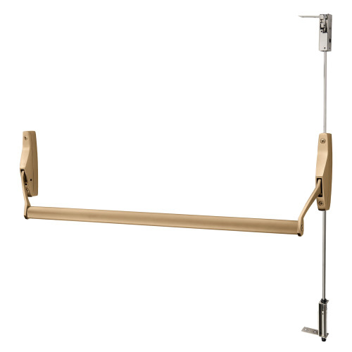 Sargent 12-9404 RHR 10 CVR Narrow Stile Crossbar Exit Device Fire Rated RHR Nightlatch Less Trim Satin Bronze 12-9404 RHR 10
