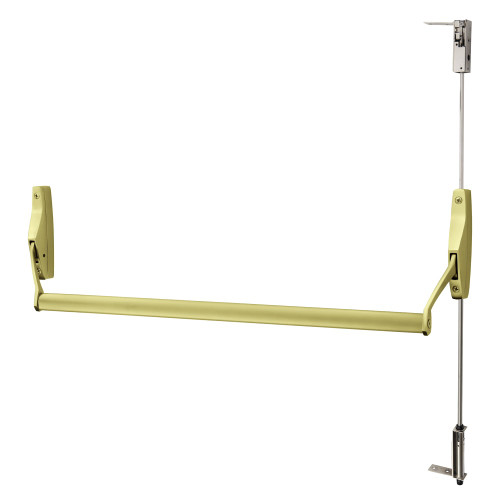 Sargent 12-9410 RHR 4 CVR Narrow Stile Crossbar Exit Device Fire Rated RHR Exit Only Satin Brass 12-9410 RHR 4