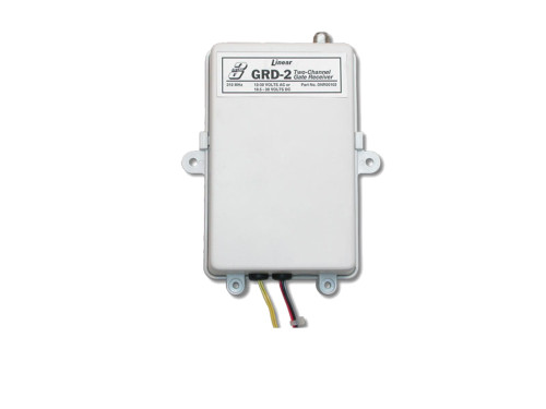 Nortek Control GRD-2 2-Channel Gate Receiver Auto Voltage Sensing - no Jumpers to set two Form A Relays Supplied with Whip Antenna 3' of Coaxial Cable Bulkhead Connector 128 Codes set by Dip Switch 310 MHz RF Frequency GRD-2