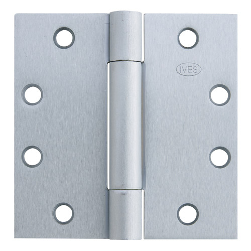 IVES 3SP1 4.5X4.5 630 3-Knuckle Spring Hinge Standard Weight 4-1/2 x 4-1/2 Satin Stainless Steel Finish