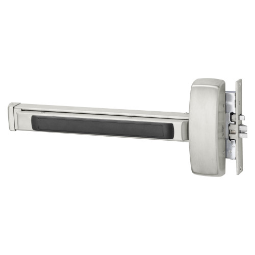 Sargent 56-8906E RHR 32D Grade 1 Mortise Exit Bar Wide Stile Pushpad 32 Device Storeroom Function Electric Latch Retraction Less Dogging Satin Stainless Steel Finish Right Hand Reverse
