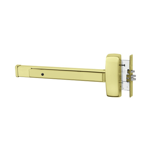 Sargent 19-8910E RHR 3 Grade 1 Mortise Exit Bar Wide Stile Pushpad 32 Device Exit Only Hex Key Dogging Less Lexan Push Pad Touchbar Bright Brass Finish Right Hand Reverse