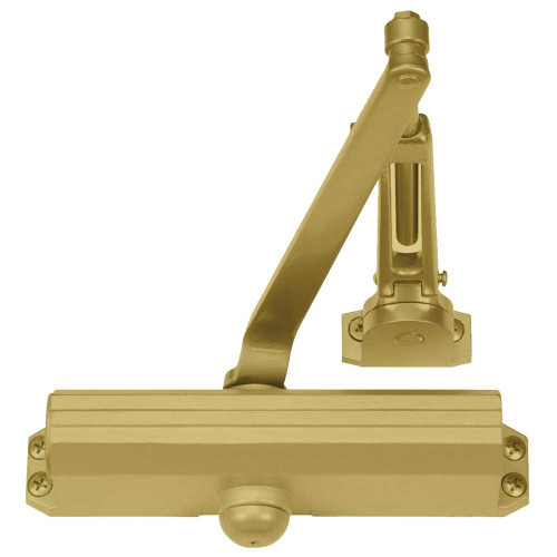 Norton 1601H 696 Grade 1 Tri Mount Surface Closer Pull Side Regular Friction Hold 90 to 180 Deg Swing Adjustable Size 1-6 Satin Brass Painted Finish Non-Handed 1601H 696