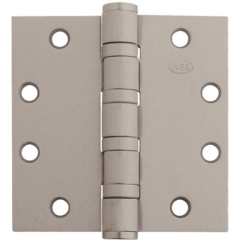 IVES 5BB1 4.5X4.5 630 NRP 5-Knuckle Ball Bearing Hinge Standard Weight 4-1/2 x 4-1/2 Non-Removable Pin Satin Stainless Steel Finish