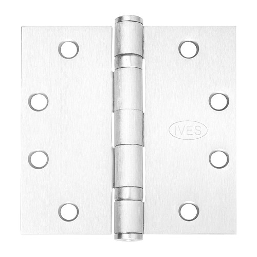 IVES 5BB1 4.5X4.5 629 5-Knuckle Ball Bearing Hinge Standard Weight 4-1/2 x 4-1/2 Bright Stainless Steel Finish