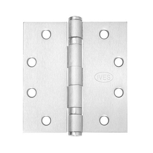 IVES 5BB1 5.0X4.5 652 NRP 5-Knuckle Ball Bearing Hinge Standard Weight 5 x 4-1/2 Non-Removable Pin Satin Chrome Finish