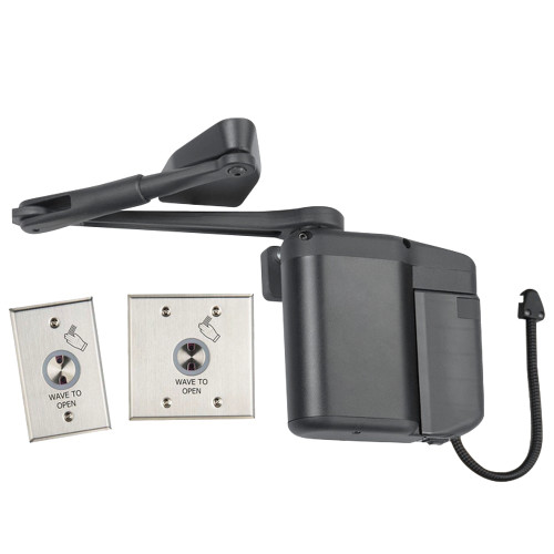 Norton 5845xWTO 693T ADAEZ PRO COMPLETE Door Operator Kit Push or Pull Side Parallel or Regular Arm Door Operator ADA1015P Hardwire Kit 2 Wave-To-Open Touchless Wall Switches Black Textured Powder Coat Finish
