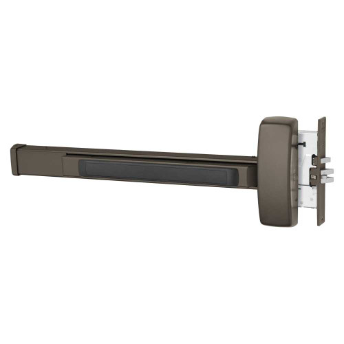 Sargent 1256-8915E RHR 10BE Grade 1 Mortise Exit Bar Wide Stile Pushpad 32 Fire-Rated Device Passage Function Electric Latch Retraction Less Dogging Dark Oxidized Bronze Finish Right Hand Reverse 1256-8915E RHR 10BE