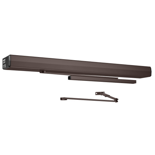 Norton 6341 690 Low Energy Surface Mounted Electromechanical Door Operator 37-3/8 Header Double Lever Arm Regular & Slide Track Arm Standard Push or Pull Side Mounted Slide Track or Top Jamb 36 - 48 Door Up to 180 Deg Swing Dark Bronze Painted Finish 6341 690