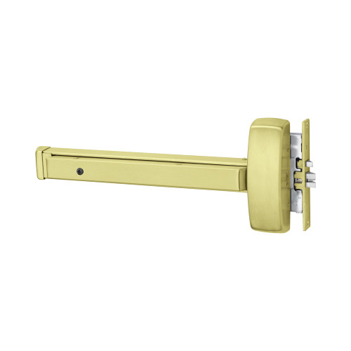 Sargent 19-8910E LHR 4 Grade 1 Mortise Exit Bar Wide Stile Pushpad 32 Device Exit Only Hex Key Dogging Less Lexan Push Pad Touchbar Satin Brass Finish Left Hand Reverse