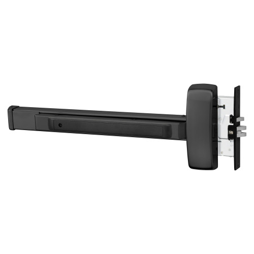 Sargent 43-8910E LHR 20D Grade 1 Mortise Exit Bar Wide Stile Pushpad 32 Device Exit Only Flush End Cap Hex Key Dogging Dark Oxidized Statuary Bronze Clear Coated Finish Left Hand Reverse