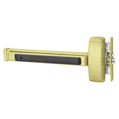 Sargent 43-8913E LHR 4 Grade 1 Mortise Exit Bar Wide Stile Pushpad 32 Device Classroom Function Flush End Cap Hex Key Dogging Satin Brass Finish Left Hand Reverse