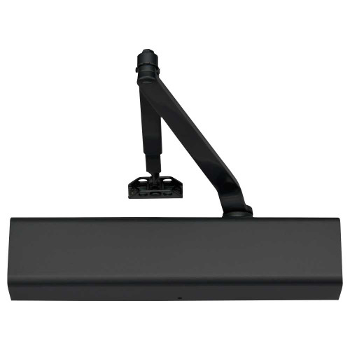 Norton 8501DA 693 Grade 1 Tri Mount Door Closer Push or Pull Side Regular Adjustable Size 1 to 6 Delayed Action Plastic Cover Black Painted Finish Non-Handed 8501DA 693
