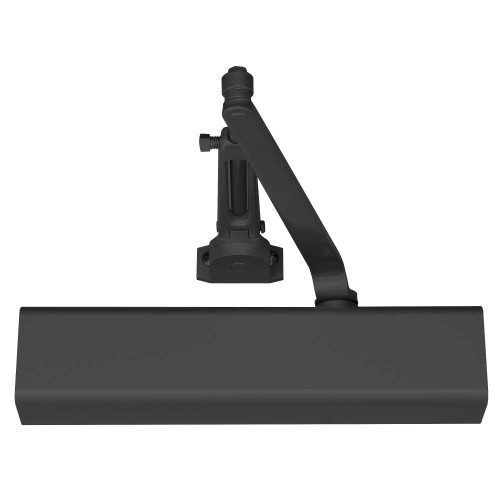 Norton 8501H 693 Grade 1 Tri Mount Friction Hold Open Door Closer Push or Pull Side Regular Adjustable Size 1 to 6 Plastic Cover Black Painted Finish Non-Handed 8501H 693