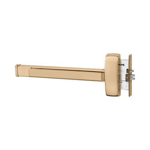 Sargent 194356-8943E LHR 9 Grade 1 Mortise Exit Bar Wide Stile Pushpad 32 Device Classroom Function Flush End Cap Electric Latch Retraction Less Dogging Less Lexan Push Pad Touchbar Bright Bronze Clear Coated Finish Left Hand Reverse 194356-8943E LHR 9