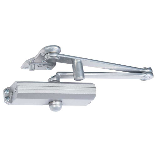 Norton CLP1601 689 Grade 1 Parallel Arm Surface Closer Push Side Parallel Arm Heavy Duty Stop Positive Stop 85 to 110 Degree Swing Adjustable Size 1-6 CloserPlus Aluminum Painted Finish Non-Handed CLP1601 689