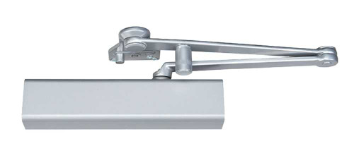 Norton CLP8501T 689 Grade 1 Closer Plus Parallel Arm T Turn Hold Open Door Closer Push Side Parallel Arm Heavy Duty Adjustable Size 1 to 6 Plastic Cover Aluminum Painted Finish Non-Handed CLP8501T 689