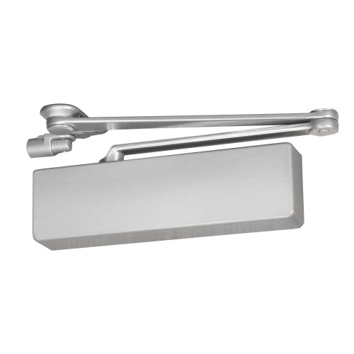 Norton CPS7500T 689 Grade 1 Closer Plus Spring Parallel Arm T Turn Hold Open Door Closer Push Side Parallel Arm Heavy Duty Size 1 to 6 Plastic Cover Aluminum Painted Finish Non-Handed CPS7500T 689