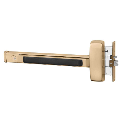 Sargent 16-8966E LHR 9 Grade 1 Mortise Exit Bar Wide Stile Pushpad 32 Device Classroom Security Function Cylinder Dogging Cylinder Included Bright Bronze Clear Coated Finish Left Hand Reverse 16-8966E LHR 9