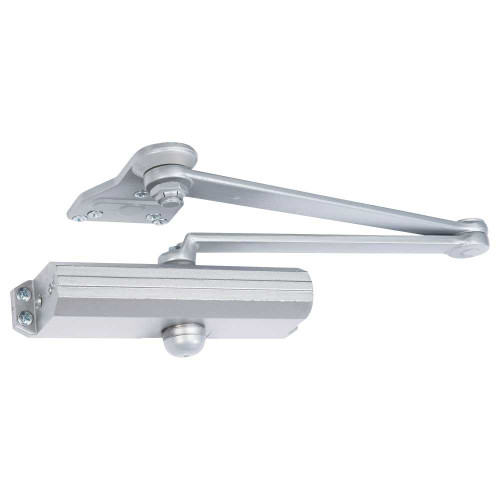 Norton PR1601H LH 689 Grade 1 Parallel Arm Rigid Surface Closer Push Side Friction Hold 85 to 180 Deg Swing Adjustable Size 1-6 Aluminum Painted Finish Left-Handed PR1601H LH 689