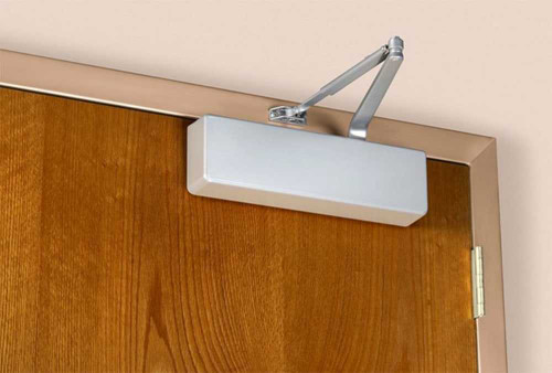 Norton PS7500STH 689 Grade 1 Slide Track Friction Hold Open Door Closer Push Side Slide Track Arm Standard Size 1 to 6 Plastic Cover Aluminum Painted Finish Non-Handed PS7500STH 689