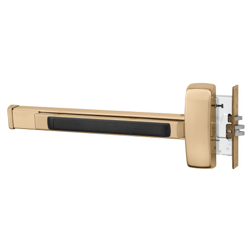 Sargent 125556-8940E RHR 9 Grade 1 Mortise Exit Bar Wide Stile Pushpad 32 Fire-Rated Device Dummy Function Request to Exit Switch Less Dogging Bright Bronze Clear Coated Finish Right Hand Reverse