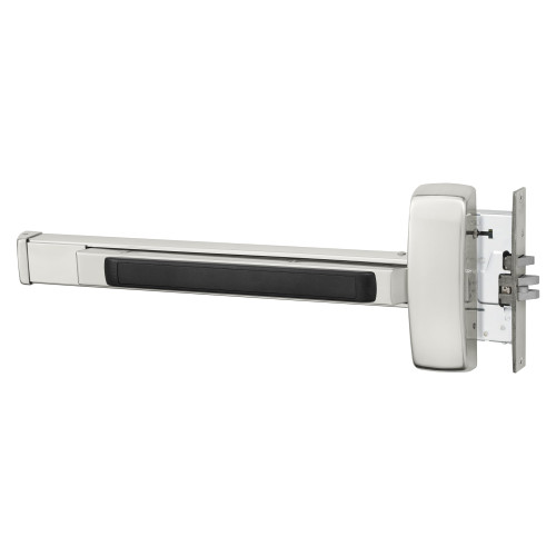 Sargent 12-8906E RHR 32 Grade 1 Mortise Exit Bar Wide Stile Pushpad 32 Fire-Rated Device Storeroom Function Less Dogging Bright Stainless Steel Finish Right Hand Reverse