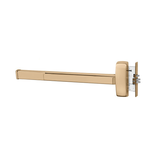 Sargent 1956-8940J LHR 9 Grade 1 Mortise Exit Bar Wide Stile Pushpad 42 Device Dummy Function Electric Latch Retraction Less Dogging Less Lexan Push Pad Touchbar Bright Bronze Clear Coated Finish Left Hand Reverse