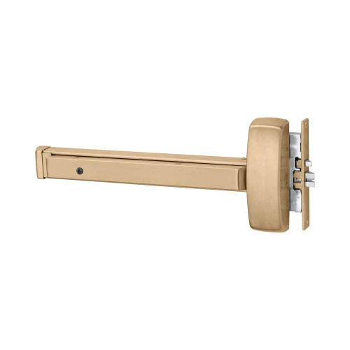 Sargent 1943-8913E LHR 10 Grade 1 Mortise Exit Bar Wide Stile Pushpad 32 Device Classroom Function Flush End Cap Hex Key Dogging Less Lexan Push Pad Touchbar Satin Bronze Clear Coated Finish Left Hand Reverse 1943-8913E LHR 10