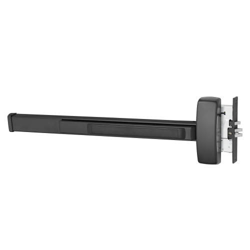 Sargent 56-8906G RHR BSP Grade 1 Mortise Exit Bar Wide Stile Pushpad 48 Device Storeroom Function Electric Latch Retraction Less Dogging Black Suede Powder Coat Finish Right Hand Reverse