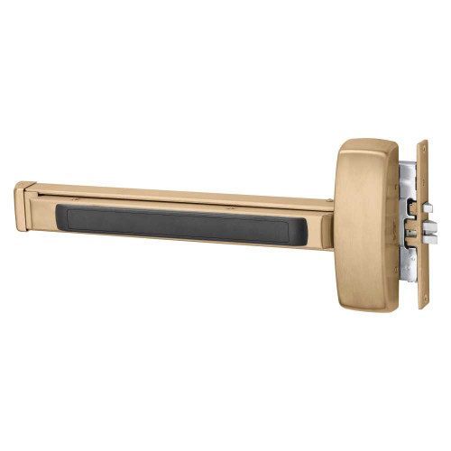 Sargent 5556-8966E LHR 10 Grade 1 Mortise Exit Bar Wide Stile Pushpad 32 Device Classroom Security Function Electric Latch Retraction Request to Exit Switch Less Dogging Satin Bronze Clear Coated Finish Left Hand Reverse 5556-8966E LHR 10