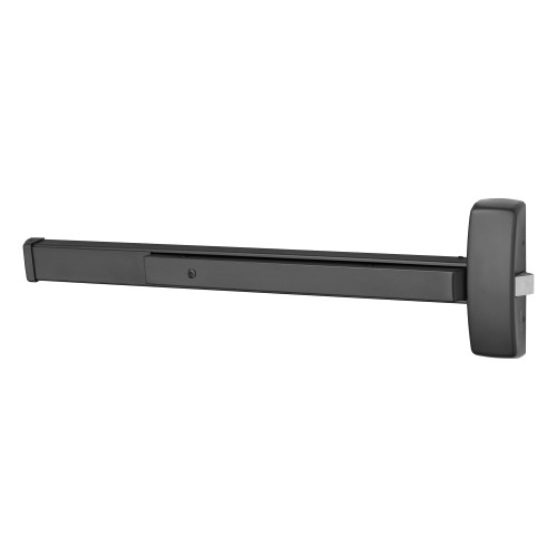 Sargent 194356-8810J BSP Grade 1 Rim Exit Bar Wide Stile Pushpad 42 Device Exit Only Flush End Cap Electric Latch Retraction Less Dogging Less Lexan Push Pad Touchbar Black Suede Powder Coat Finish Field Reversible