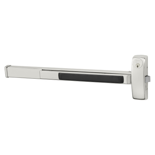 Sargent 4356-8816F RHR 32 Grade 1 Rim Exit Bar Wide Stile Pushpad 36 Device Classroom Security Function Flush End Cap Electric Latch Retraction Less Dogging Bright Stainless Steel Finish Right Hand Reverse