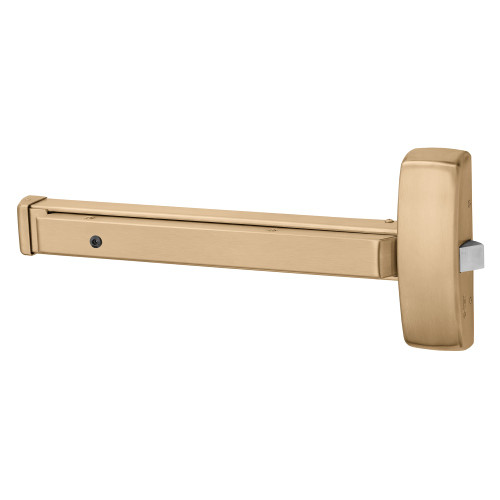 Sargent 19-8888E 10 Grade 1 Rim Exit Bar Wide Stile Pushpad 32 Device Exit Only Hex Key Dogging Less Lexan Push Pad Touchbar Satin Bronze Clear Coated Finish Field Reversible
