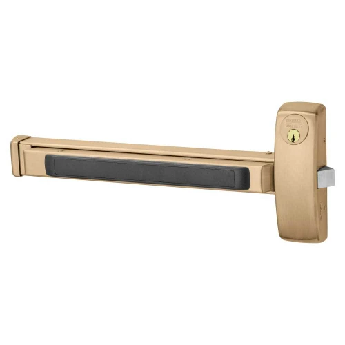 Sargent 125556-8866E LHR 10 Grade 1 Rim Exit Device Wide Stile Pushpad 32 Fire-Rated Device Classroom Security Function Electric Latch Retraction Request to Exit Switch Less Dogging Satin Bronze Clear Coated Finish Left Hand Reverse 125556-8866E LHR 10