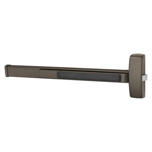 Sargent 4356-8846J 10BE Grade 1 Rim Exit Bar Wide Stile Pushpad 42 Device Storeroom Function Flush End Cap Electric Latch Retraction Less Dogging Dark Oxidized Bronze Finish Field Reversible