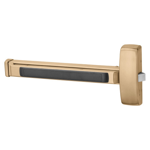 Sargent 4356-8873E 10 Grade 1 Rim Exit Bar Wide Stile Pushpad 32 Device Device to Accept Electrified Trim Function Flush End Cap Electric Latch Retraction Less Dogging Satin Bronze Clear Coated Finish Field Reversible