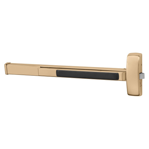 Sargent 4356-8840G 9 Grade 1 Rim Exit Bar Wide Stile Pushpad 48 Device Dummy Function Flush End Cap Electric Latch Retraction Less Dogging Bright Bronze Clear Coated Finish Field Reversible