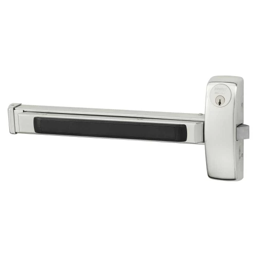 Sargent 125556-8866E LHR 32 Grade 1 Rim Exit Device Wide Stile Pushpad 32 Fire-Rated Device Classroom Security Function Electric Latch Retraction Request to Exit Switch Less Dogging Bright Stainless Steel Finish Left Hand Reverse 125556-8866E LHR 32